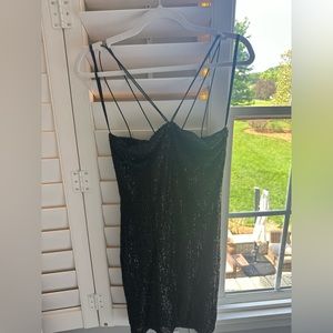 Black sequin mini dress